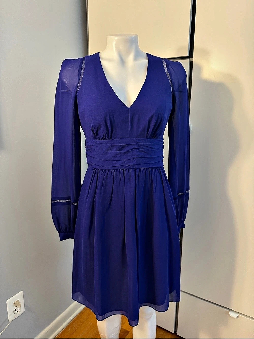 Silk Mini Dress in Blue Like New